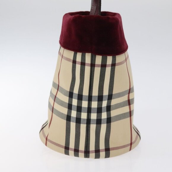 BURBERRY Nova Check Hand Bag Canvas Beige Silver Auth - Picture 11 of 15